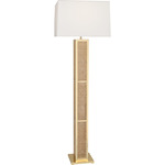 Bellport Floor Lamp - Modern Brass / Rattan / Fondine