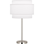 Decker Table Lamp - Polished Nickel / Ascot White