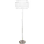 Decker Floor Lamp - Polished Nickel / Ascot White