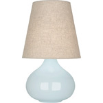 June Table Lamp - Baby Blue / Buff Linen