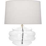 Horizon Table Lamp with Fabric Shade - Clear / Oyster Linen
