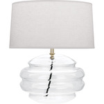 Horizon Table Lamp with Fabric Shade - Clear / Oyster Linen