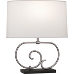 Chloe Table Lamp - Dark Antique Nickel / Pearl Dupioni