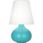 June Table Lamp - Egg Blue / Oyster Linen