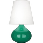 June Table Lamp - Emerald Green / Oyster Linen