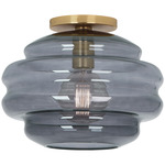 Horizon Ceiling Light Fixture - Modern Brass / Smoke Gray