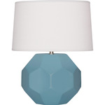 Franklin Table Lamp - Matte Steel Blue / Oyster Linen