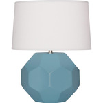 Franklin Table Lamp - Matte Steel Blue / Oyster Linen