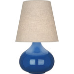 June Table Lamp - Marine Blue / Buff Linen