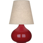 June Table Lamp - Oxblood / Buff Linen