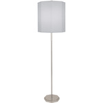 Kate Floor Lamp - Polished Nickel / Pearl Gray