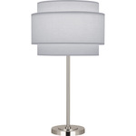 Decker Table Lamp - Polished Nickel / Pearl Gray