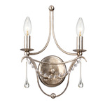 Metro Droplet Wall Sconce - Antique Silver / Clear