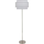 Decker Floor Lamp - Polished Nickel / Pearl Gray