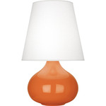 June Table Lamp - Pumpkin / Oyster Linen