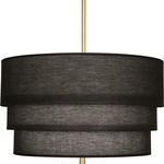 Decker Three Tier Pendant - Modern Brass / Raven Black