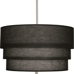 Decker Three Tier Pendant - Polished Nickel / Raven Black