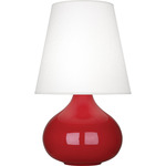 June Table Lamp - Ruby Red / Oyster Linen