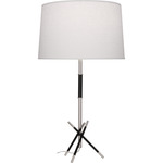 Thatcher Table Lamp - Polished Nickel / Matte Black / Oyster Linen