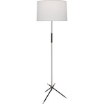 Thatcher Floor Lamp - Polished Nickel / Matte Black / Oyster Linen