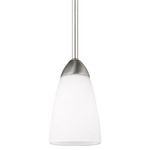 Seville Pendant - Brushed Nickel / White