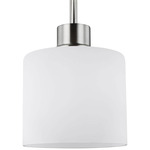Canfield Pendant - Brushed Nickel / Etched White