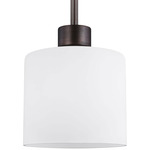 Canfield Mini Pendant - Bronze / Etched White