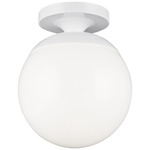 Leo Semi Flush Ceiling Light - White / Smooth White