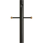 Aluminum Post with Photocell and Ladder Rest - Black