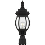 Wynfield Outdoor Post Light - Black / Clear