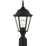 Bakersville Outdoor Post Light - Black / Clear