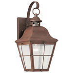 Chatham Outdoor Wall Light - Weathered Copper / Clear Seeded