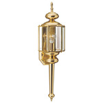 Classico Outdoor Torch Sconce - Polished Brass / Clear