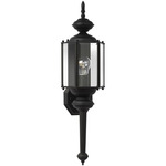 Classico Outdoor Torch Sconce - Black / Clear