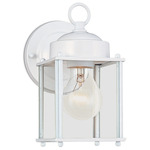 New Castle Outdoor Wall Lantern - White / Clear