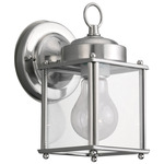 New Castle Outdoor Wall Lantern - Antique Brushed Nickel / Clear