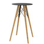 Faz Wood High Table - Beech Wood 2 / Black
