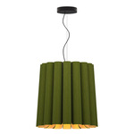 Renata Round Pendant - Black / Green/ Ash