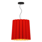 Renata Round Pendant - Black / Red/ Ash