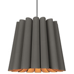 Renata Long Pendant - Black / Ebony/ Ash