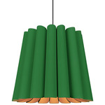 Renata Long Pendant - Black / Green/ Ash