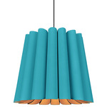Renata Long Pendant - Black / Petrol / Ash
