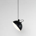 Nod Pendant - Matte Black / Etched Glass