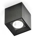 Dau 3 inch Rectangular LED Ceiling Light - Black Satin Aluminum