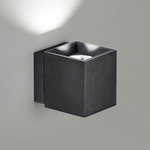 Dau Square LED Up or Down Wall Light - Black Satin Aluminum