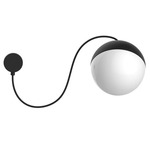 Half Wall Sconce - Matte Black / Satin Opal
