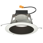 J6RL 6IN Warm Dim 600 Lumen Retrofit Downlight Trim - White / Black Baffle