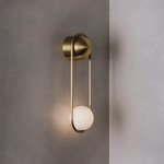 Mila Wall Sconce - Brushed Brass / White Glass