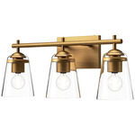 Addison Bathroom Vanity Light - Aged Gold / Clear