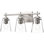 Addison Bathroom Vanity Light - Brushed Nickel / Clear